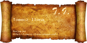 Tomecz Ilona névjegykártya
